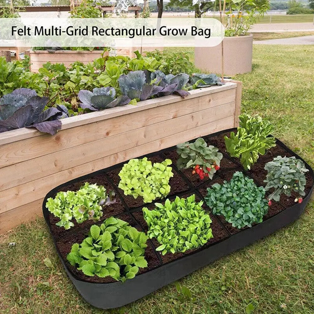 Garden Planting Bag - Rectangular Felt Grow Bags for Vegetables, Tomatoes, and Herbs