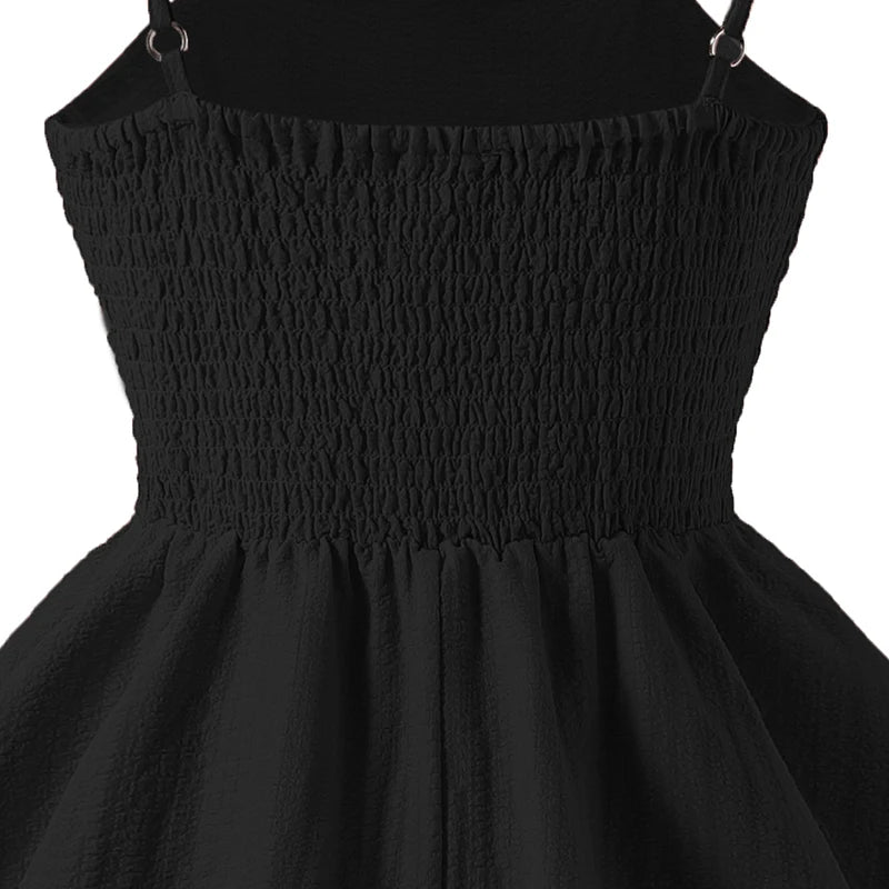 Soft Girls' Princess Dress - Tiered Sling Dress, Flattering, Polyester, For Birthday Party