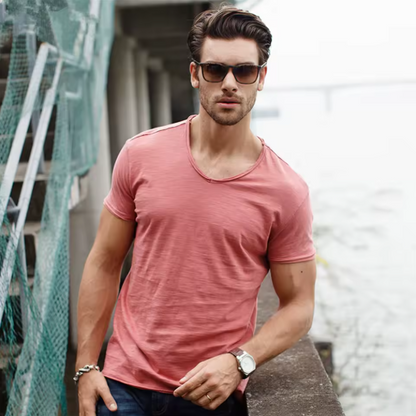 Lightweight Cotton Summer Men's Shirt, Breathable Casual Wear, Wrinkle-Resistant, Soft Touch, Available in Various Colors-2