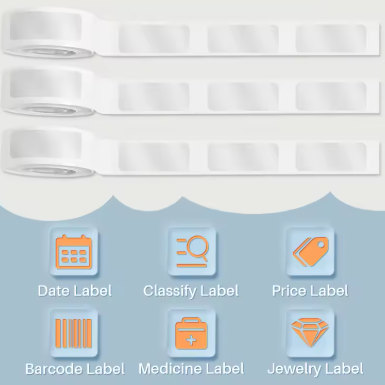 3 Rolls Waterproof Label Paper Printer Stickers, Anti-Oil Tear-Resistant Price Tags, Scratch-Resistant 15x30mm