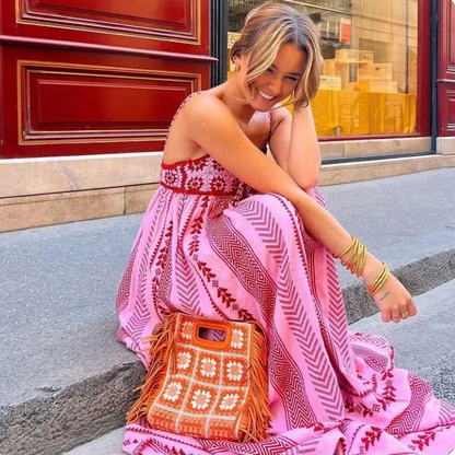 Variant image for Elegant A-Line White Maxi Dress for Women with Romantic Details - Perfect for Summer Occasions-1