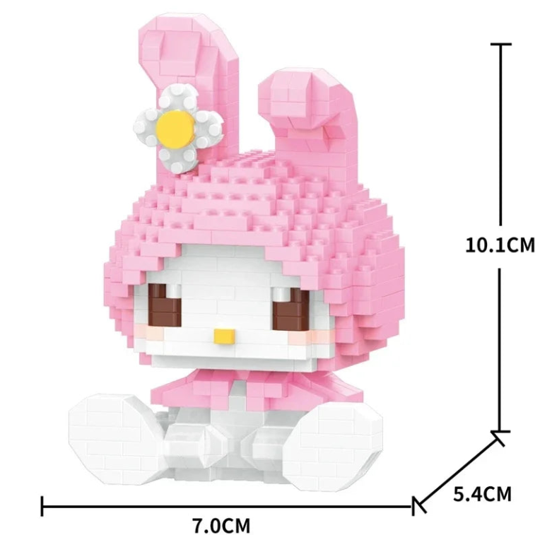 Sanrio Anime Building Blocks Set for Kids - Hello Kitty, My Melody, Cinnamoroll, Kuromi Holiday Christmas Gift