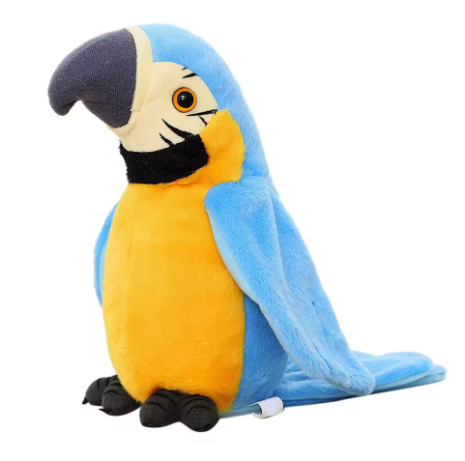 Talking Macaw Parrot Plush Toy - Animated Record & Speak Bird for Kids