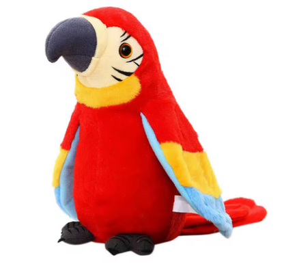 Talking Macaw Parrot Plush Toy - Animated Record & Speak Bird for Kids