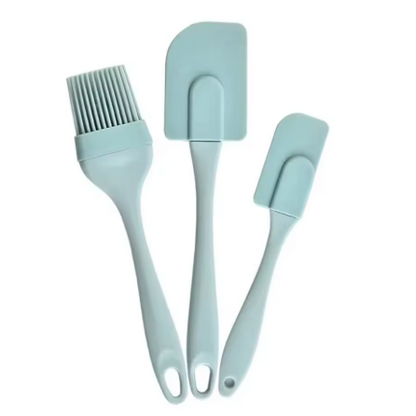 3Pcs Non-Stick Silicone Spatula Set for Baking, PP Handle, Kitchen Tool