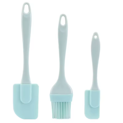 3Pcs Non-Stick Silicone Spatula Set for Baking, PP Handle, Kitchen Tool