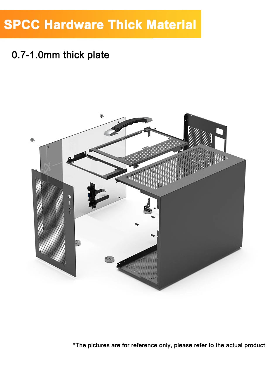 Boîtier PC Mini ITX Côté Transparent Refroidissement Liquide 240mm
