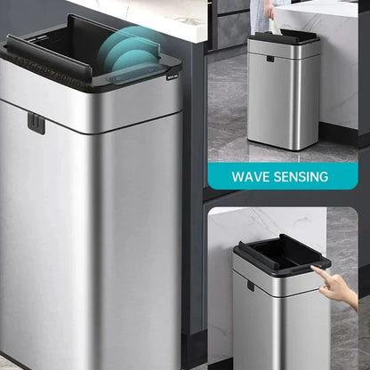 Trash Can 20L Stainless Steel Sensor Kitchen Bin Hands Free