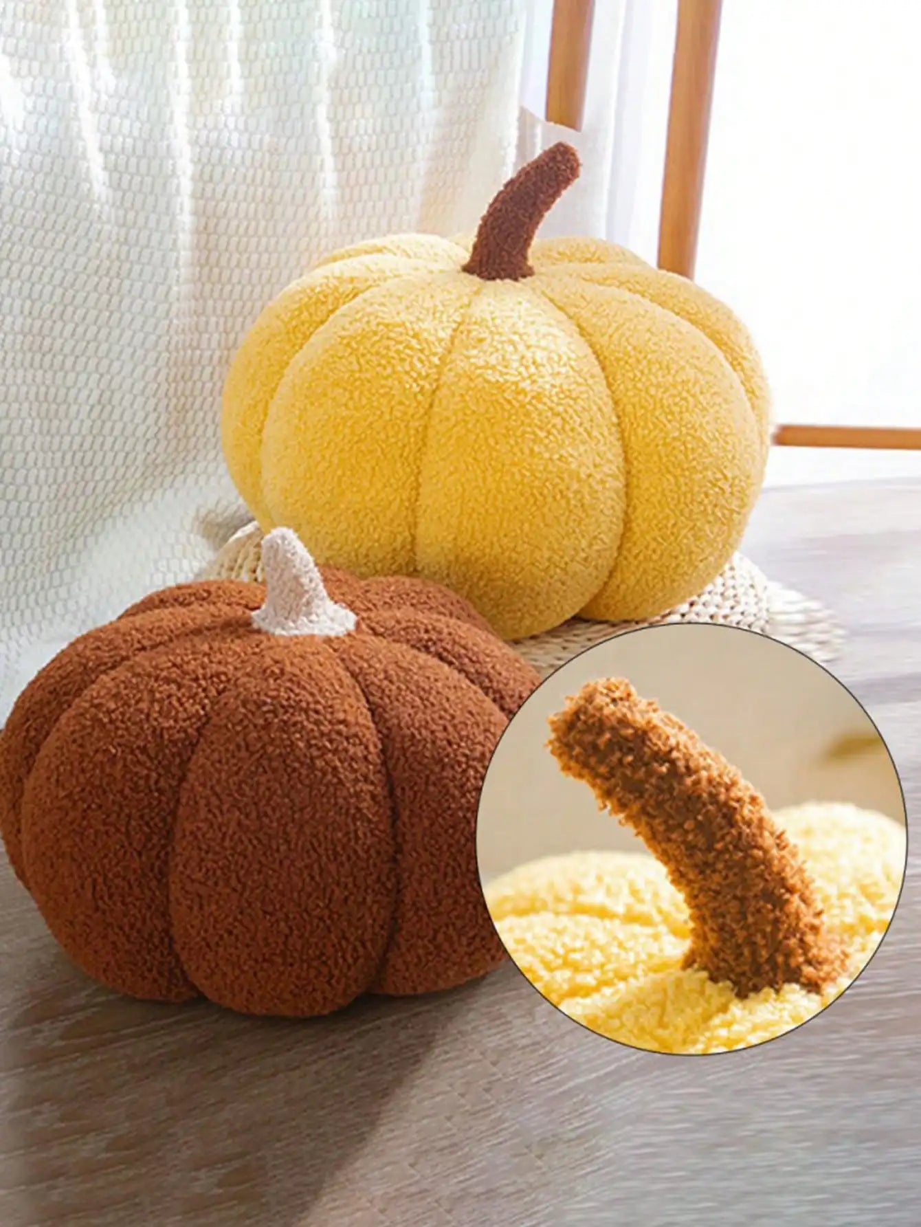 Plush Pumpkin Cushion – Cozy Sherpa & Boucle Throw Pillow for Fall & Halloween Home Decor, Ideal Gift for Kids and Babies