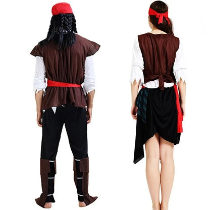 Pirates of the Caribbean Jack Sparrow Cosplay Costume Set for Men Women Halloween Carnival 2026
