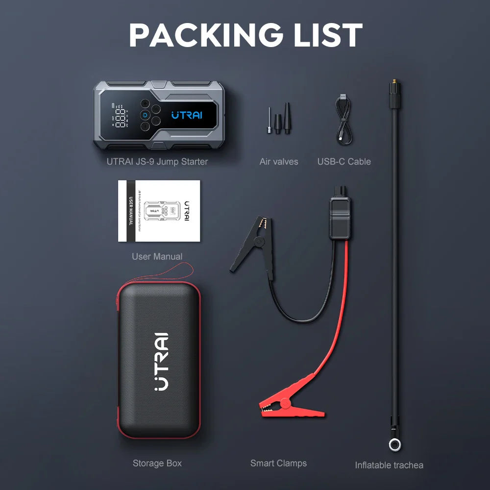 Car Jump Starter 1500A 12V With Air Compressor And Inflator Pump Fall 2025 Emergency Booster