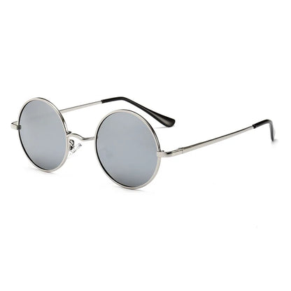 Retro Vintage Round Polarized Sunglasses Men Women Alloy Frame UV400 Black Lens Eyewear