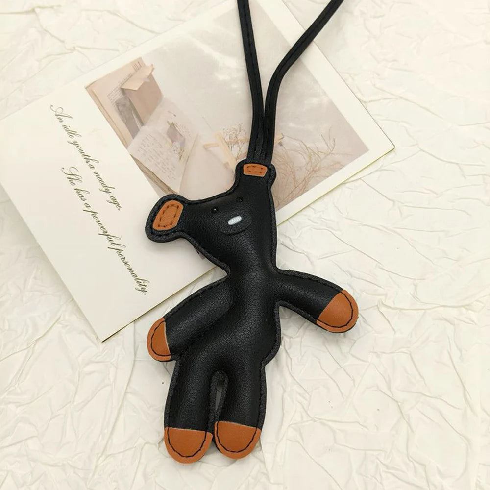 Björn nyckelring PU-läder mini väska charm söt gåva accessoar