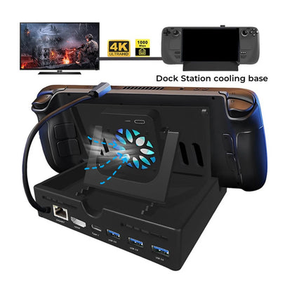 Cubierta trasera transparente para refrigeración de Steam Deck con soporte de soporte