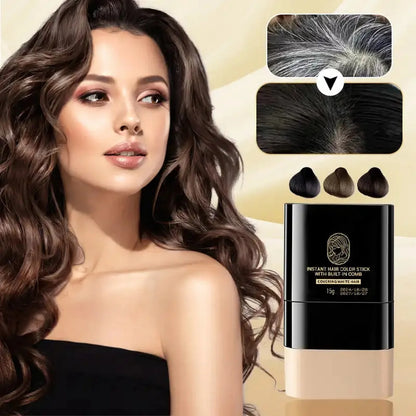 Temporary Hair Color Root Touch-Up Stick with Comb - Instant White Hair Coverage Non-Stain Coloring Pen