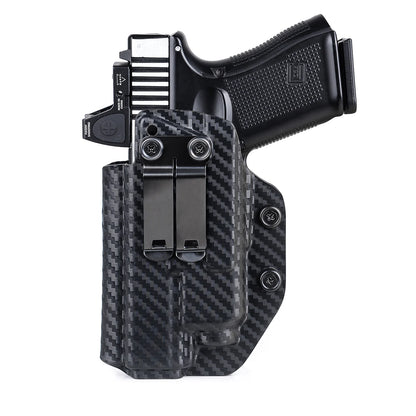 IWB Kydex Holster - TLR-8 Light Compatible, Inside Waistband Concealed Carry, 19 19X 23 25 32 44 45 Compatible