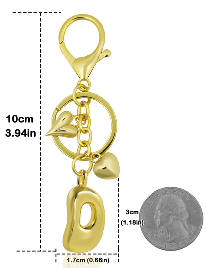 Personlig nøglering guld boblebogstav taskevedhæng gave