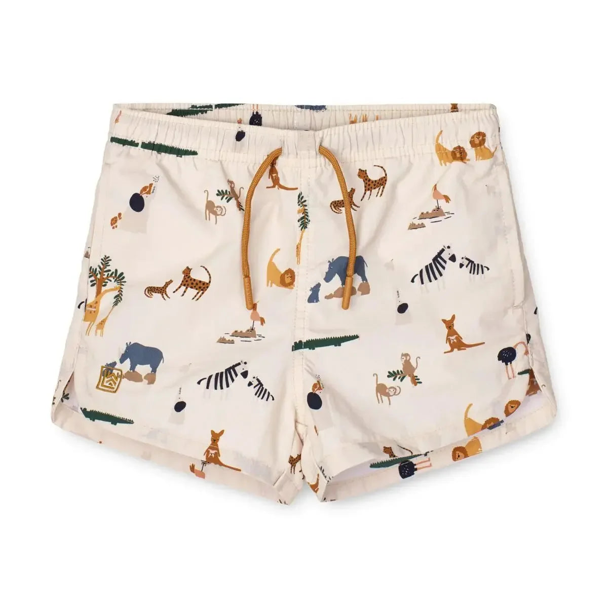 Quick-dry Kids’ Swimwear Set – Rash Guard & Hat, Nylon, Cartoon Seagull Star Print, Beach Holidays