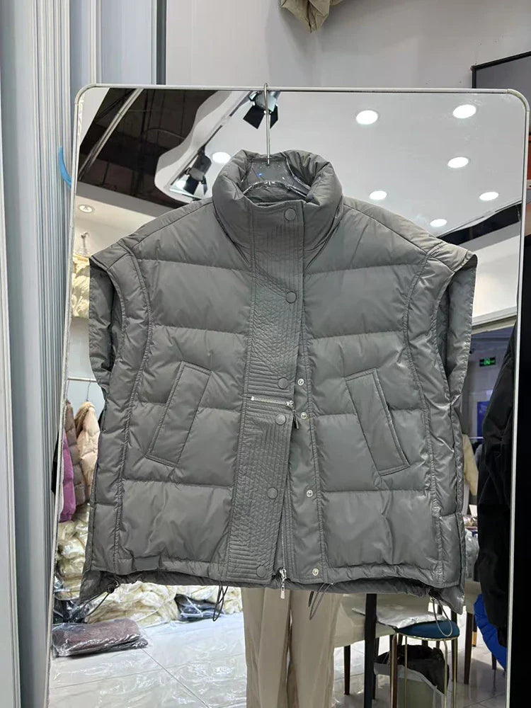 Insulating Women’s Down Vest - Cropped, Duck, Winter