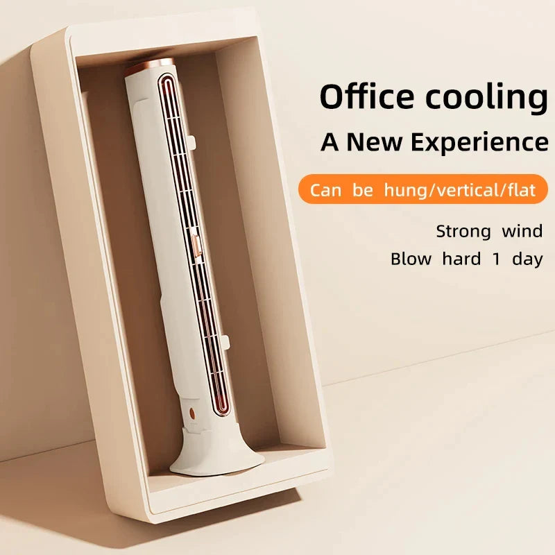 Bladeless ventilator 1200mAh bærbar tårnventilator USB genopladelig lodret køleventilator efterår 2025 trådløs stille hjem kontor