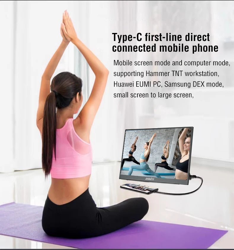 Bærbar 15,6 tommers berøringsskjerm 1080p HDR-spilling på farten