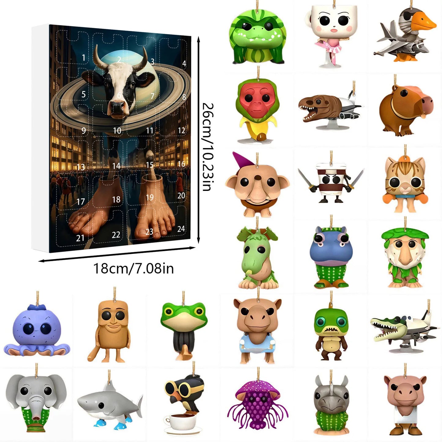 Calendario de Adviento 24 Días Recuerdo Navideño Italian Brainrot