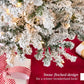 Snow Flocked Pre-Lit Christmas Tree - Full Pine Design with Warm White Lights, Easy Assembly for Winter Wonderland Decor