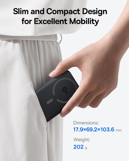 Qi2 Magnetic Power Bank 10000mAh – 15W Wireless & 22.5W USB-C Charging for iPhone & Samsung 2026