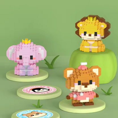 Mini Süße Tiere Mikro Bausteine Löwe 3D Spielzeugset für Kinder