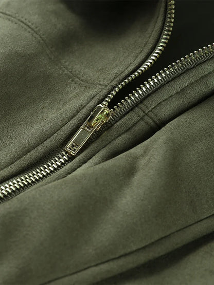 Oversized Women’s Bomber Jacket - Boxy, Velvet, Autumn