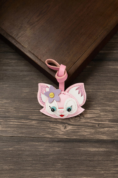 Porte-clés porte-bonheur en cuir sans visage noir confortable mignon cadeau