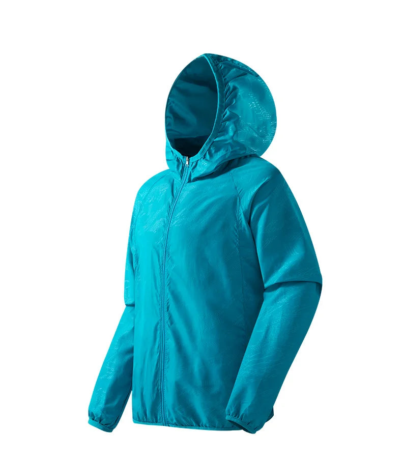 Chaqueta impermeable para hombre para senderismo - con capucha, de secado rápido, poliéster
