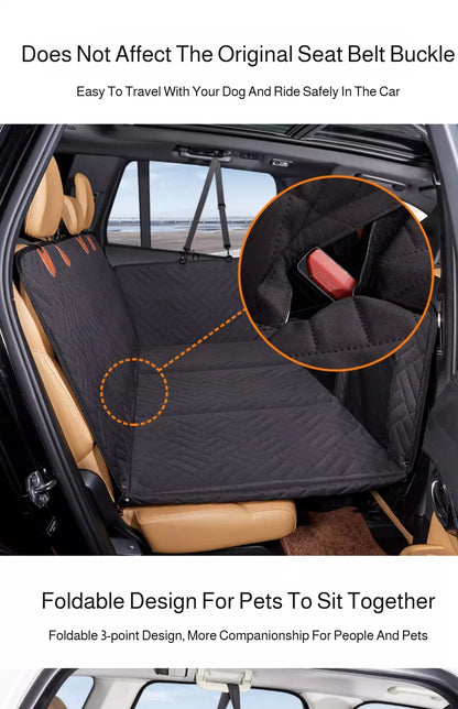 Waterproof Pet Car Seat Cover - Non-Slip Scratch-Proof Hammock Back Seat Protector for Dogs