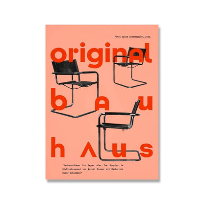 Impression sur toile murale Bauhaus avec citation rose moderne nordique