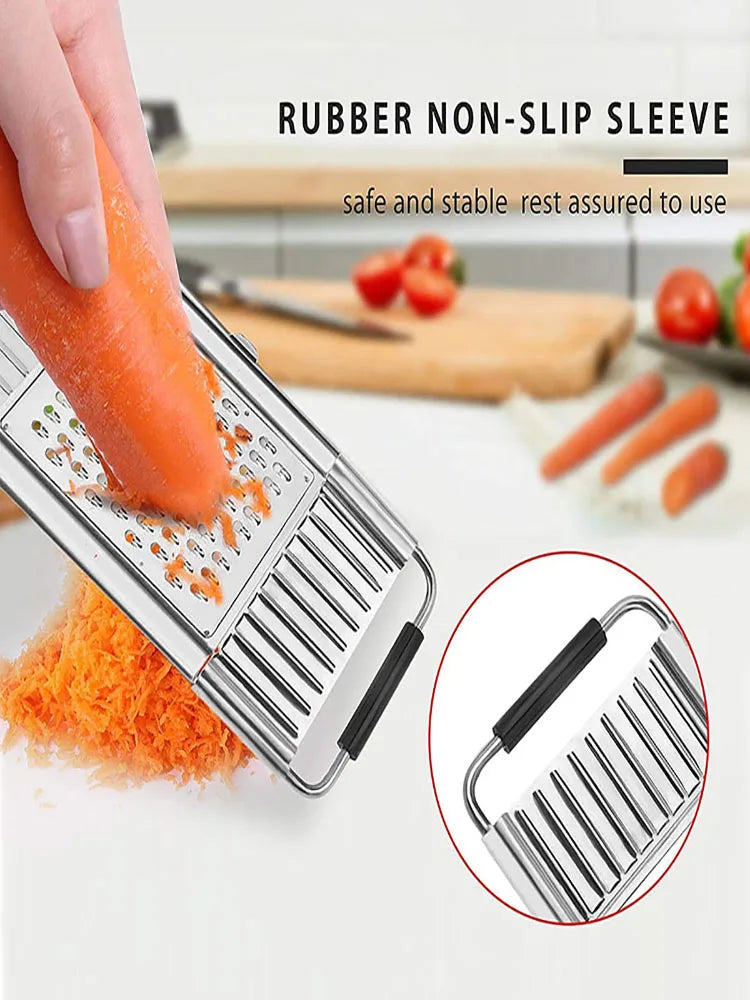 Affettatrice, grattugia e taglierina per verdure in acciaio inox