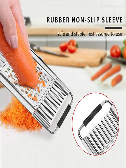 Affettatrice, grattugia e taglierina per verdure in acciaio inox
