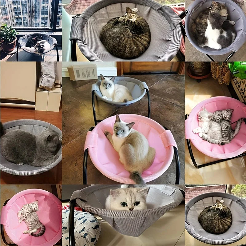 Kattenbed Ademend Koelend Hangmatbed Verhoogde Huisdierbank Zomer 2025 Gezellig Stevig Metalen Frame Dutje Ligstoel