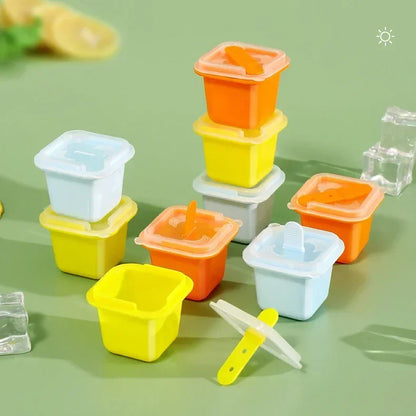 Stampi per cubetti di ghiaccio in silicone di qualità alimentare con bastoncini per ghiaccioli per cubetti di ghiaccio, gelatine e dolcetti personalizzati - Impilabili e lavabili in lavastoviglie