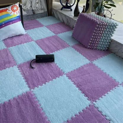 10 Pcs Soft Plush Baby Play Mat - Warm EVA Foam Puzzle Carpet for Children's Room