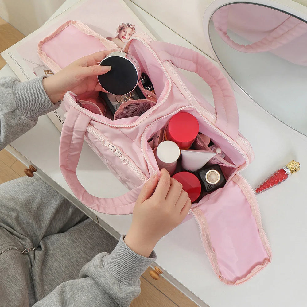 Waterproof women's travel cosmetic bag – large capacity wash bag, bathroom toiletries partition organizer