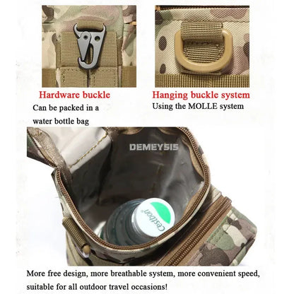 Water Bottle Pouch Waist Bag Tactical MOLLE 1L Capacity Hiking Camping Fall 2025