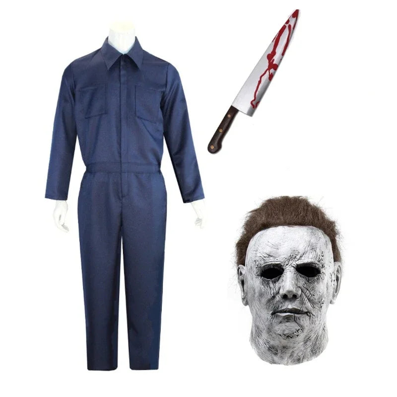 Authentic Michael Myers Halloween Costume for Adults with Realistic Mask - Perfect for Cosplay and Horror-Themed Events