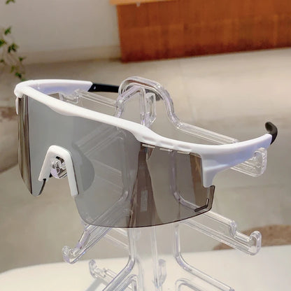 Oversized Sports Sunglasses Men, 2025 Punk Mirror Anti-UV Riding Shades