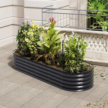 240cm Galvanized Steel Raised Garden Bed, Bottomless Design for Healthy Plant Growth, Weather Resistant, Easy Assembly