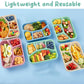 Durable 4-Compartment Bento Lunch Box for Kids - BPA-Free Reusable Meal Prep Container