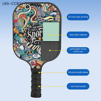 Lightweight Fiberglass Pickleball Paddle Set with Carry Bag and Accessories for All Skill Levels