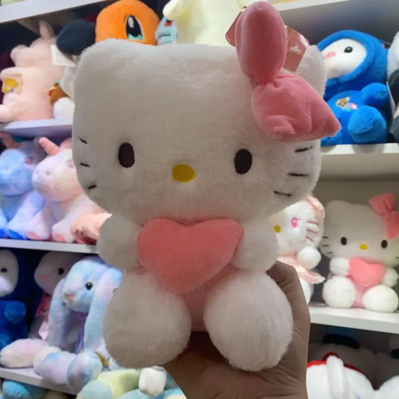 22 centimetri Sanrio Hello Kitty Kuromi Cuscino KT Peluche Ragazze Morbido Peluche Cuore My Melody Cinnamoroll Roba Regali della bambola