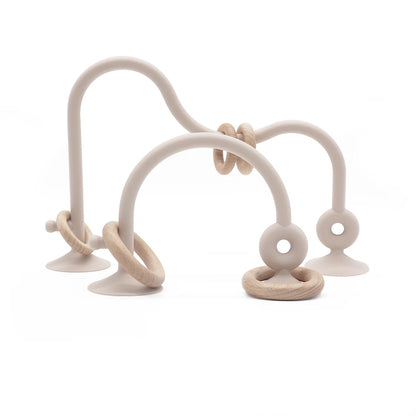 Variant image for Soft Silicone Teether Toy with Wooden Ring, Safe Teething Ring for Infants, Ideal for Teething Relief and Sensory Exploration-3