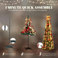 6ft Pre-Lit Pop-Up Christmas Tree with Built-in Lights - Collapsible Pencil-Style Holiday Decor for Effortless Festivity