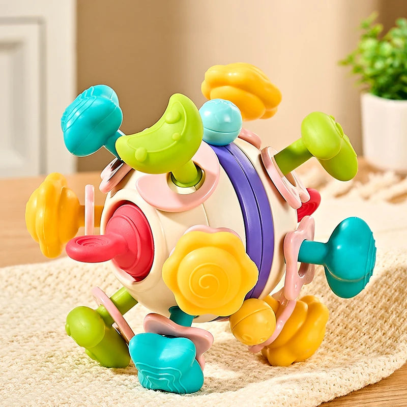 Baby Teether Rattle Hand Grip Sensory Ball Toy Newborn